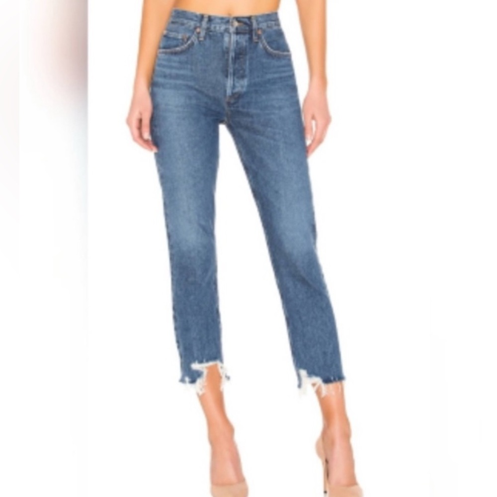 Agolde Riley Cropped Chewed Hem